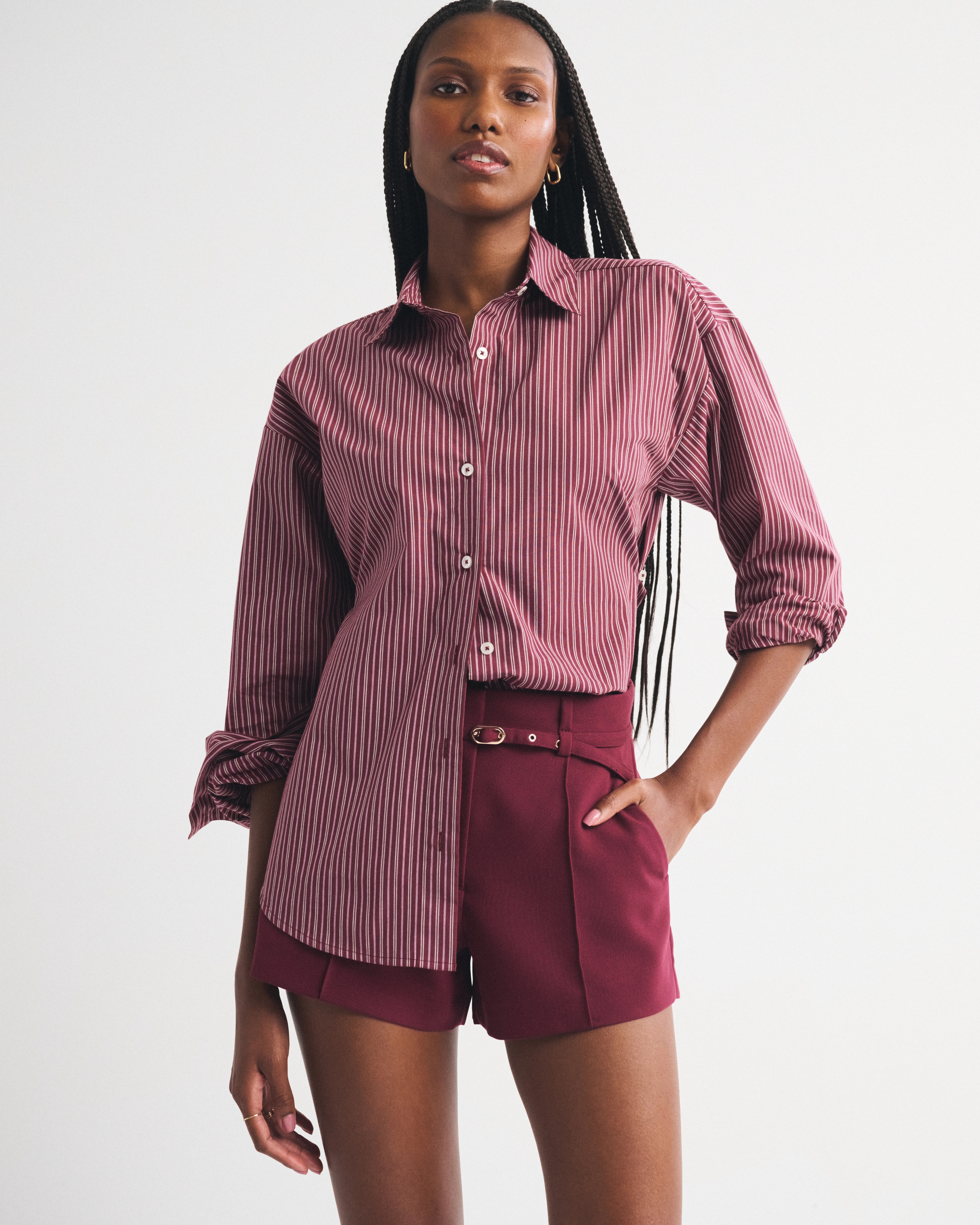 Belted Micro Tailored A-Line Short | Abercrombie & Fitch (US)