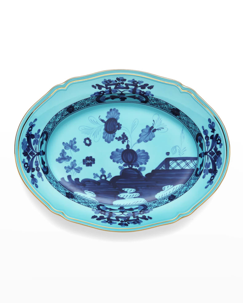 GINORI 1735 Oriente Italiano Oval Platter, Iris | Neiman Marcus