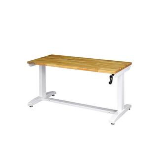 Husky 62 in. Adjustable Height Work Table in White-HOLT62XDBJ2 - The Home Depot | The Home Depot