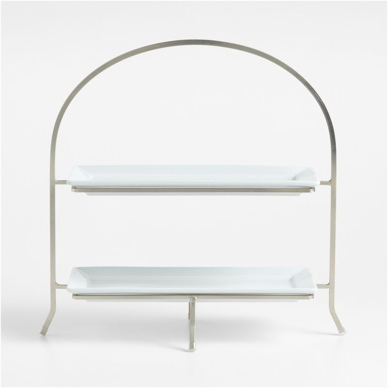 Cambridge Two-Tier Server with Plates + Reviews | Crate & Barrel | Crate & Barrel