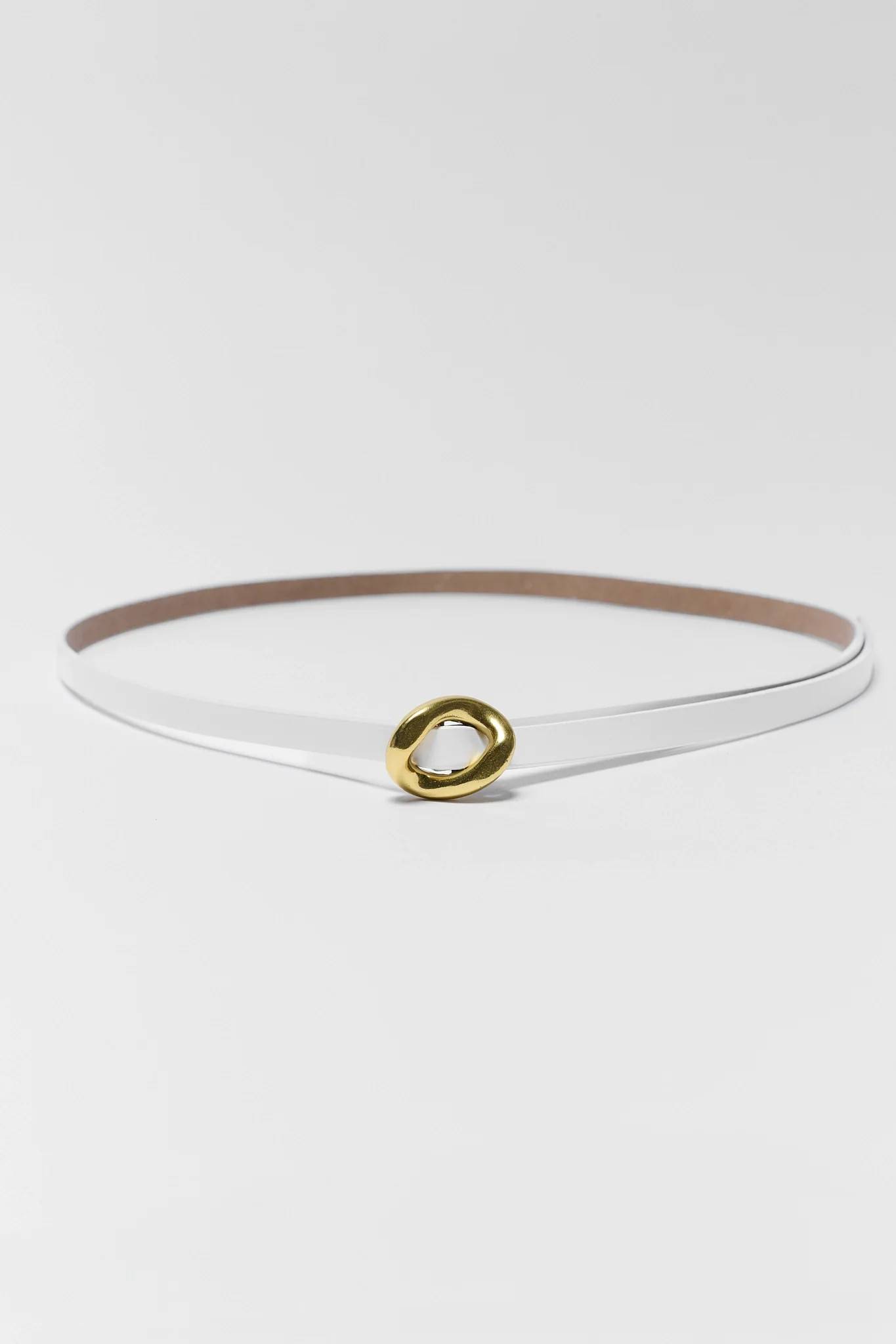 White Faux Leather Knot Tie Belt | Avara