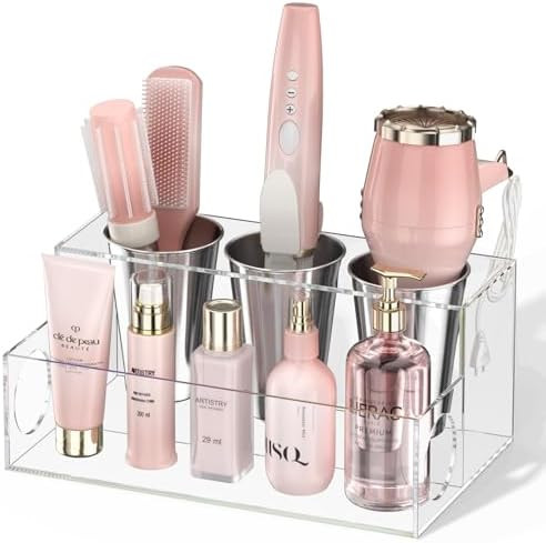 NIUBEE Hair Tool Organizer, Clear Acrylic Hair Dryer and Styling Organizer, Bathroom Countertop B... | Amazon (US)