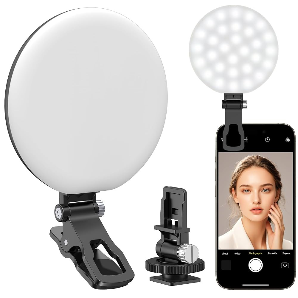 60 LED Ring Light, Rechargeable Selfie With Front & Back Clip, 2500-6500K Portable Phone, Adjusta... | Amazon (US)