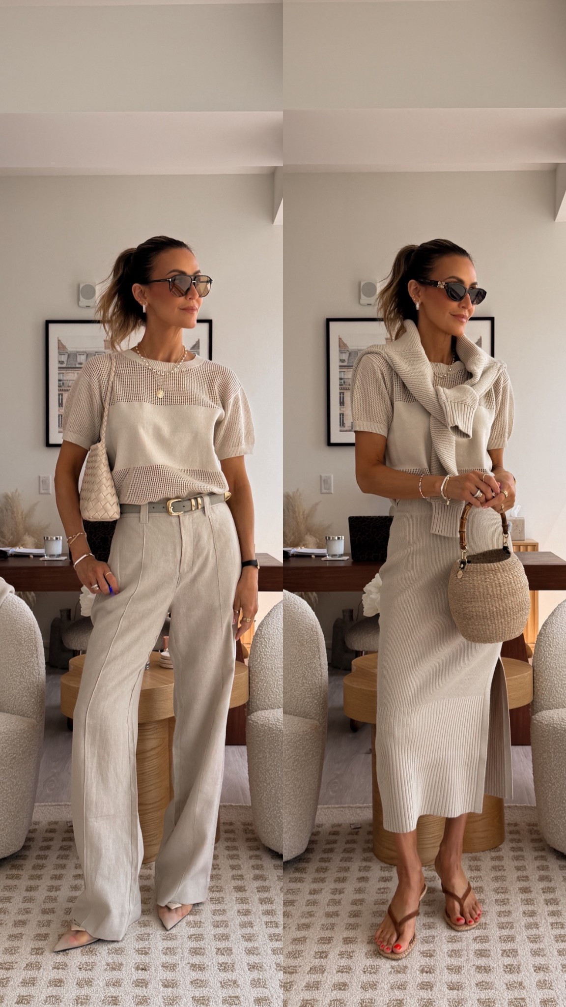 Linen or knit, office and weekend, these piece as are so easy to wear interchangeably or together! Size xs on everything! 

#LTKootd #LTKOver40 #LTKWorkwear