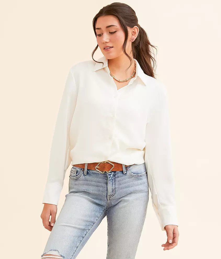 Satin Oversized Blouse | Buckle