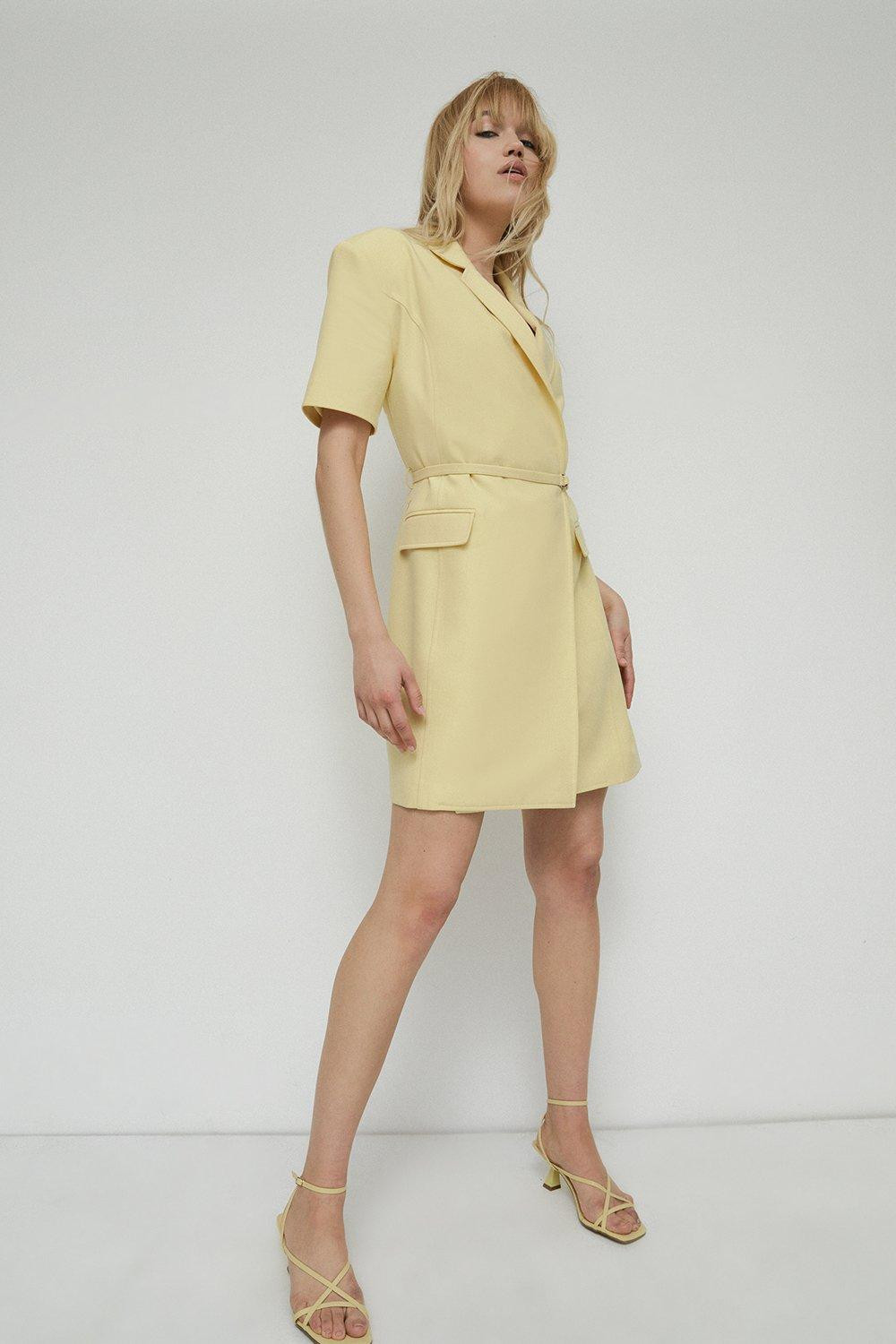 Belted Tailored Blazer Dress | Warehouse UK & IE