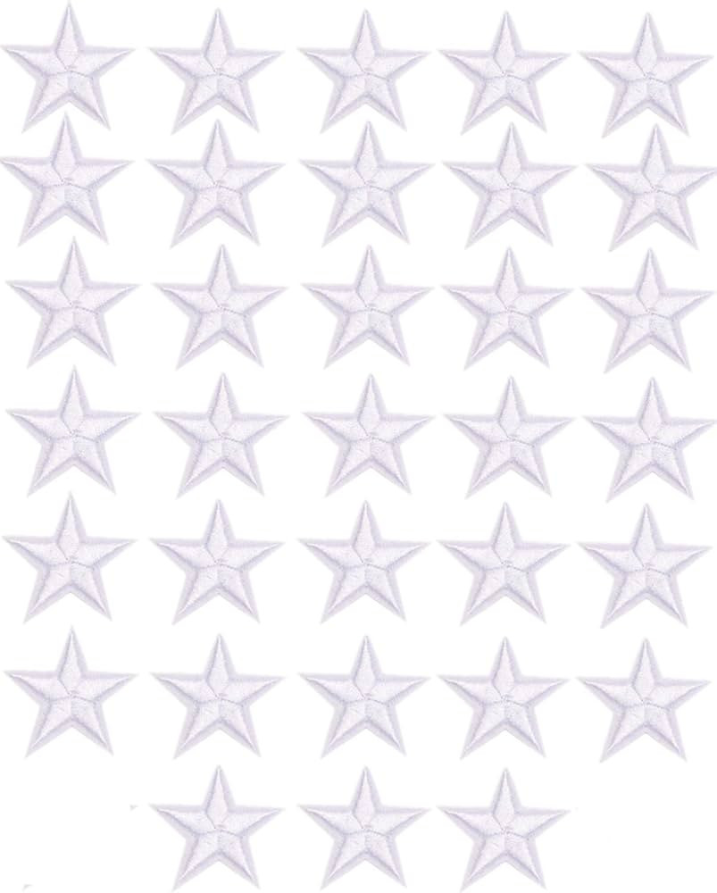 MSCFTFB 33 Pieces Assorted Colors Small 5 Star Iron on Patches Sew Embroidered Patches Appliques ... | Amazon (US)