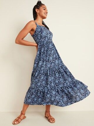 Floral-Print Tiered-Hem Cami Maxi Dress for Women | Old Navy (US)