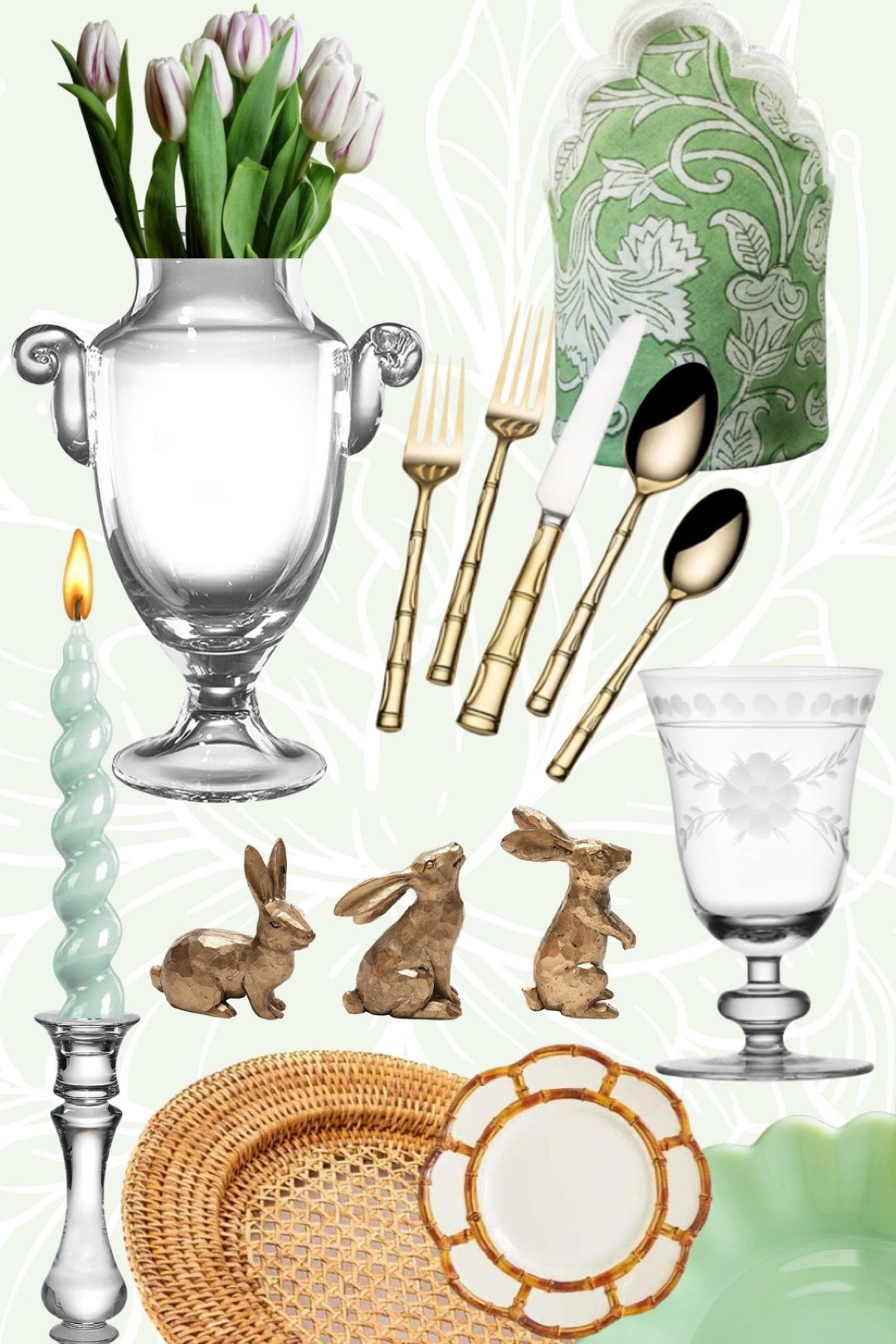 Getting ready to set the table for Easter! 😍🌸✨ we hope you enjoy our green and white take on this Spring table. Follow along for more ideas! 
.
.
.
#traditionalhomedecor #eleganthome #curateyourspace #homedecorinspiration #traditionalhome  #interiorstyle #grandmillennial #graciouslivingstyle #easter #easterstyle #spring #springstyle #easterdecor #springdecor  #easterideas #eastertable #springtable #eastertablescape #tablescape #eastertabledecor #springtablescape #springtabledecor 


#LTKFind #LTKhome #LTKSeasonal