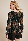 Black Floral Smocked Blouse | Maurices