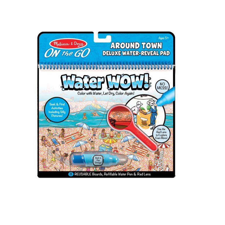 Melissa & Doug On the Go Water Wow! Reusable Water-Reveal Deluxe Activity Pad – Around Town | Walmart (US)