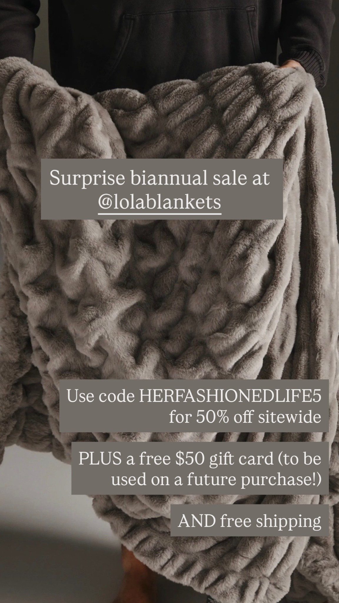 Biannual sale starts today! Use code HERFASHIONEDLIFE50 is valid for 50% off sitewide, a free $50 gift card (to be used on a future purchase!) AND free shipping

#LTKHome #LTKSaleAlert