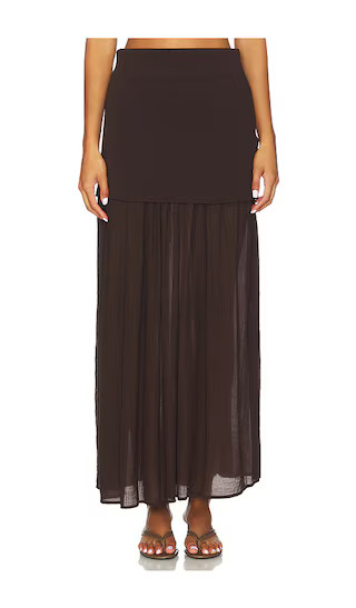 Rhone Mix-media Skirt in Espresso | Revolve Clothing (Global)