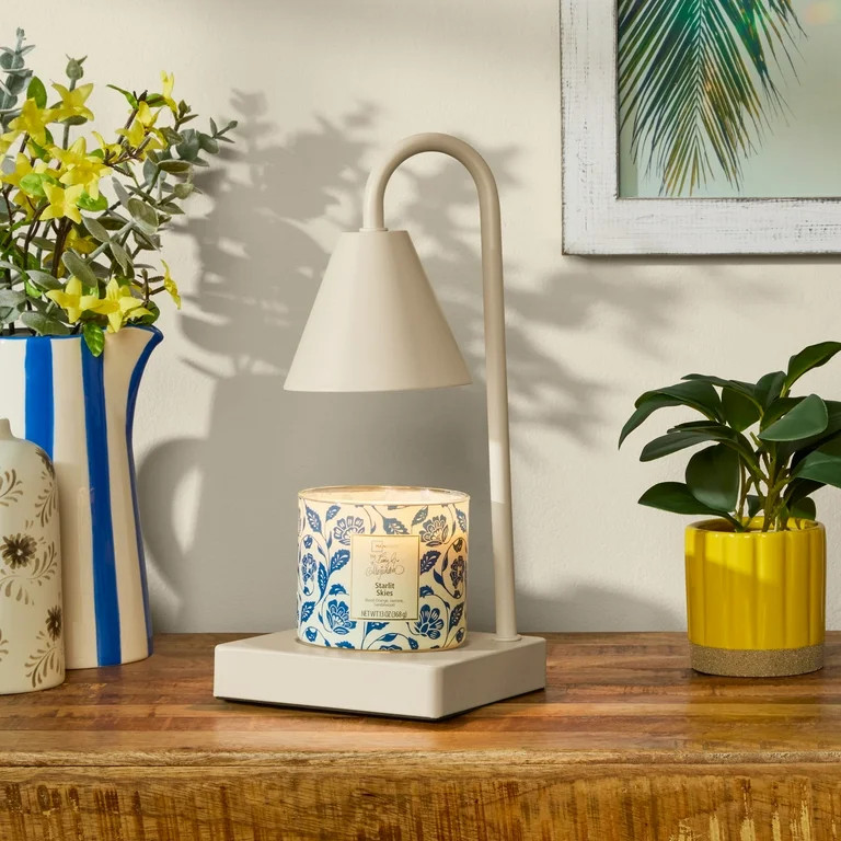 Mainstays Candle Warmer Lamp, Wax Candle Warmer for Home Fragrance, Beige | Walmart (US)