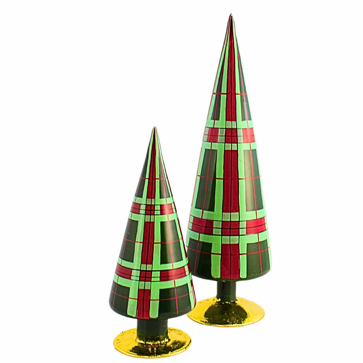 Cody Foster 13.0 Inch Green Plaid Patterned Tree Set/2 Christmas Decorative Tree Set , Christmas ... | Target