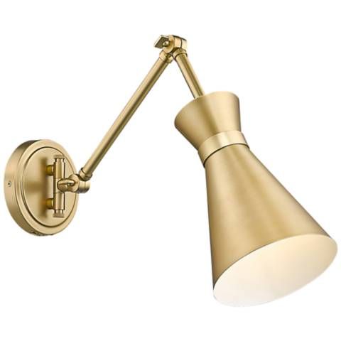 Soriano by Z-Lite Modern Gold 1 Light Wall Sconce - #9692D | Lamps Plus | Lamps Plus