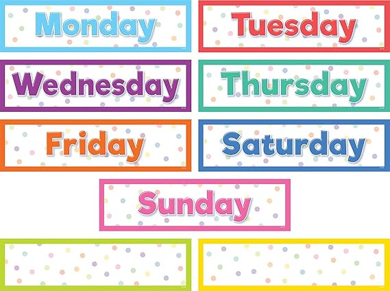 Teacher Created Resources Colorful Magnetic Days of The Week (TCR77517) | Amazon (US)