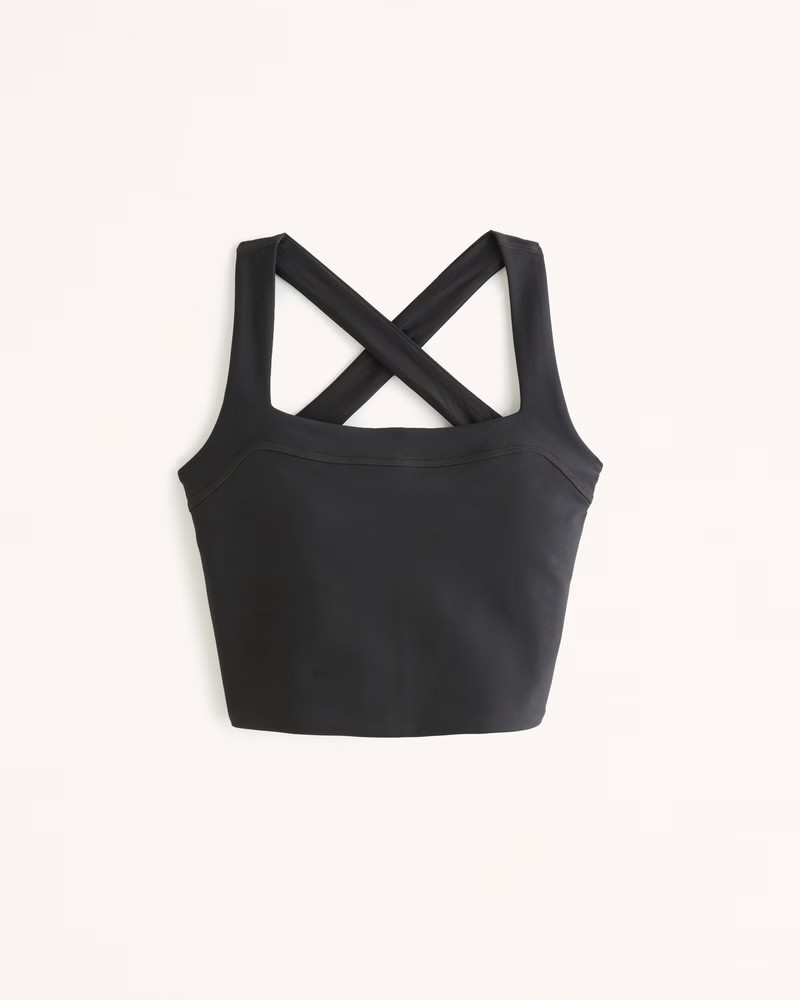 Abercrombie & Fitch Women's YPB sculptLUX Cross-Back Slim Tank in Onyx - Size XXL | Abercrombie & Fitch (US)