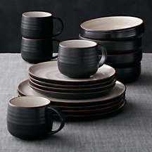 18th Street 16-Piece Dinnerware Set with Low Bowl + Reviews | Crate & Barrel | Crate & Barrel