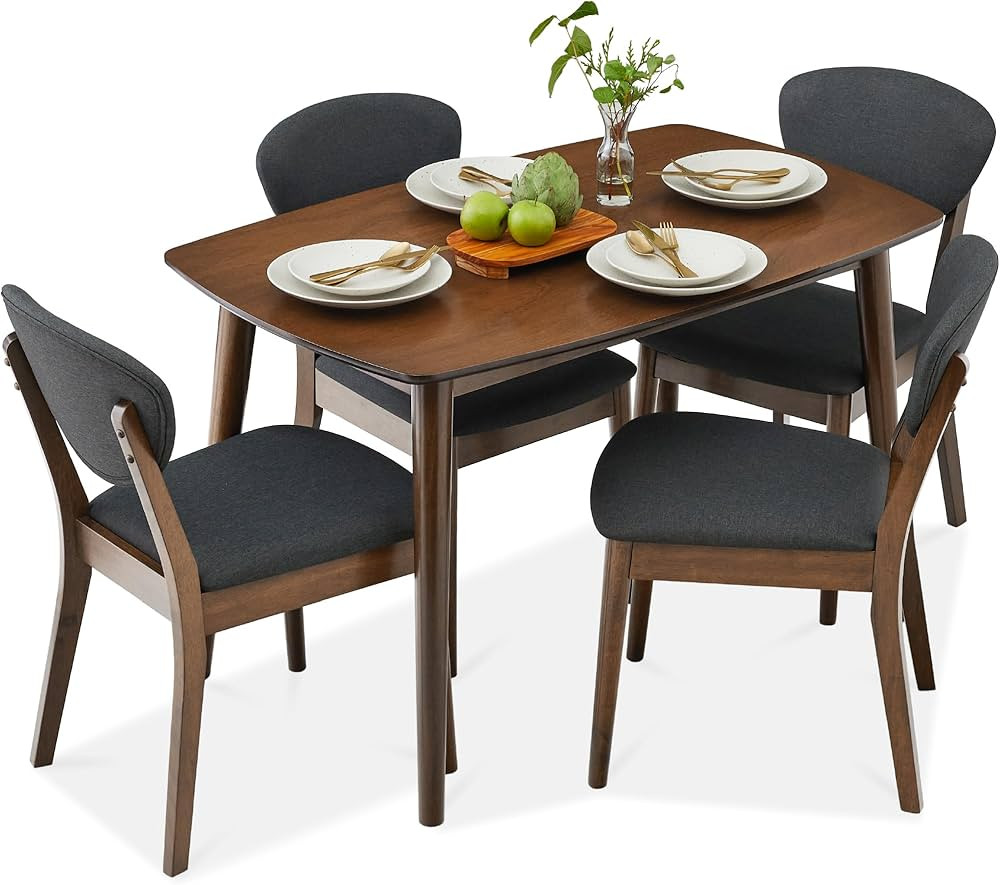Best Choice Products 5-Piece Dining Set, Compact Mid-Century Modern Table & Chair Set for Home, A... | Amazon (US)