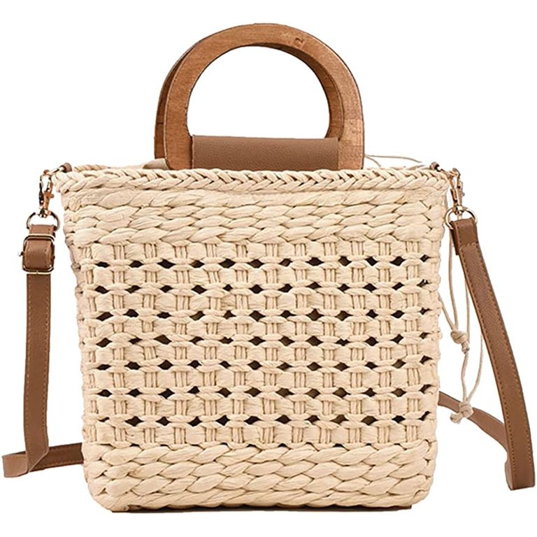 DanceeMangoo Straw Crossbody Bag for Women Woven Beach Tote Purse Mini Straw Shoulder Handbag Rat... | Walmart (US)