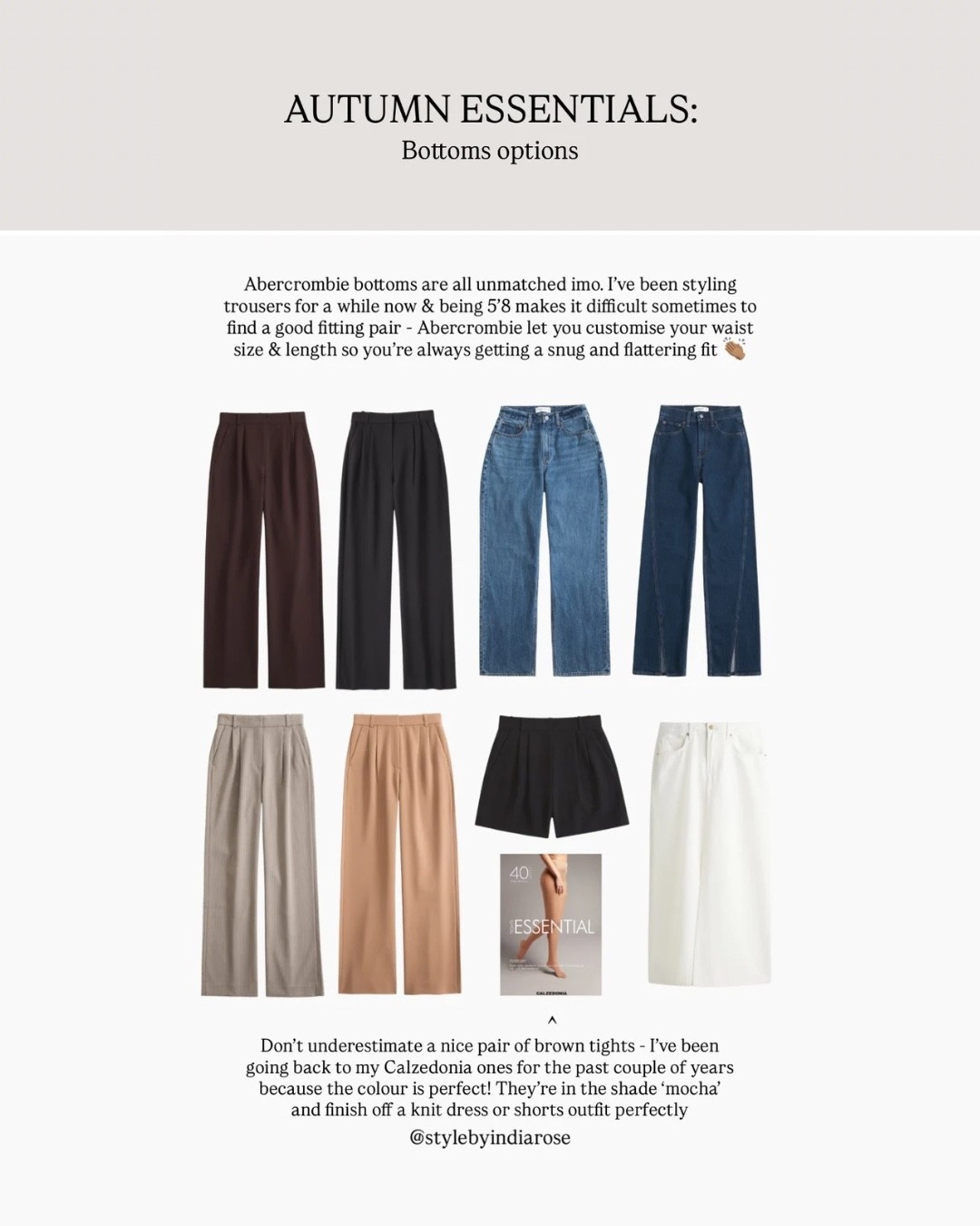 AUTUMN ESSENTIALS: A capsule wardrobe guide - Bottoms 🍂

#LTKstyletip #LTKeurope #LTKautumn