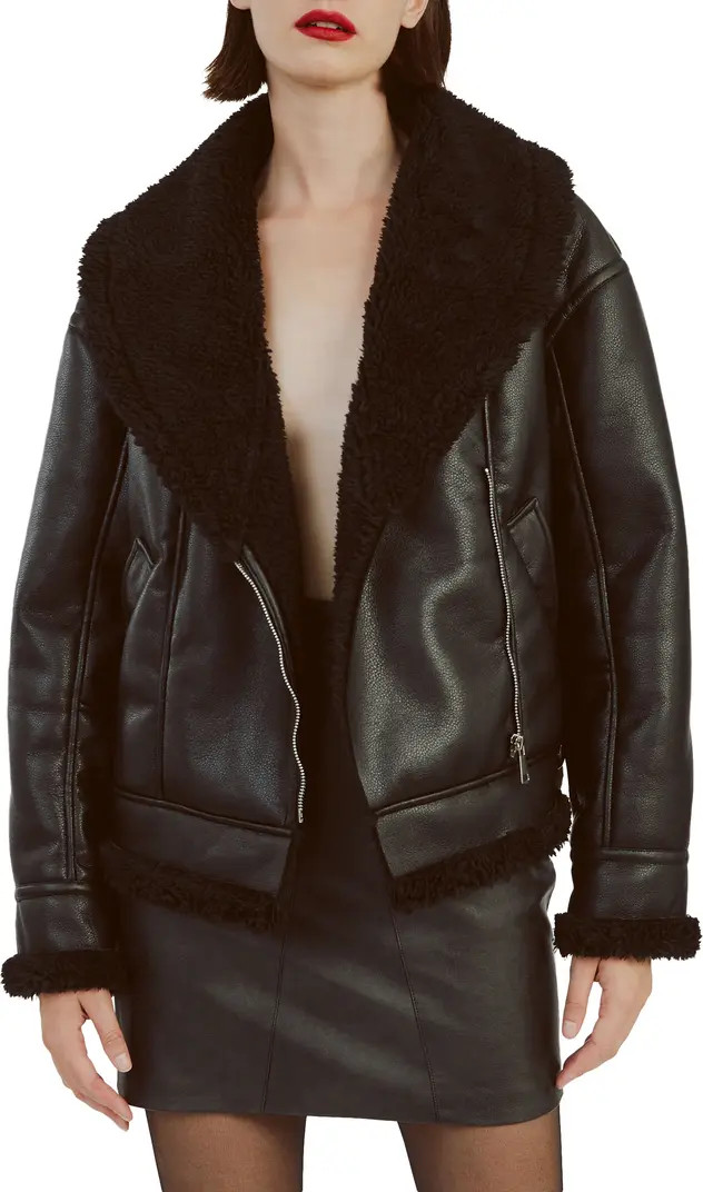 Dasha Faux Shearling & Faux Leahter Jacket | Nordstrom