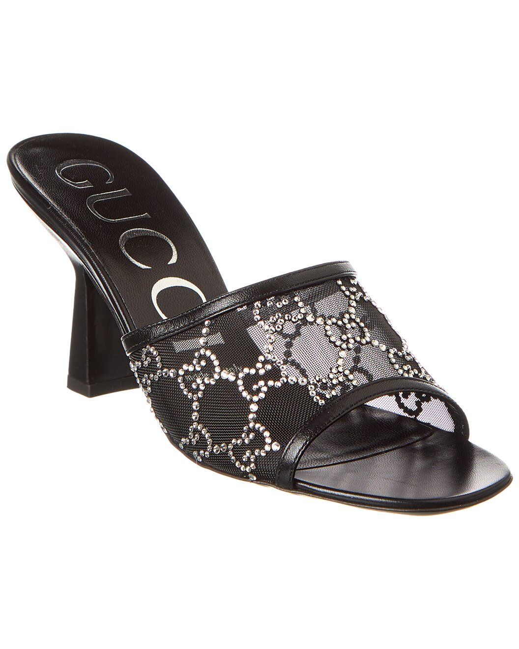 GG Crystal Mesh & Leather Sandal | Gilt & Gilt City