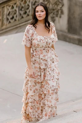 Bliss Tiered Maxi Dress | Vintage Cream Floral | Baltic Born
