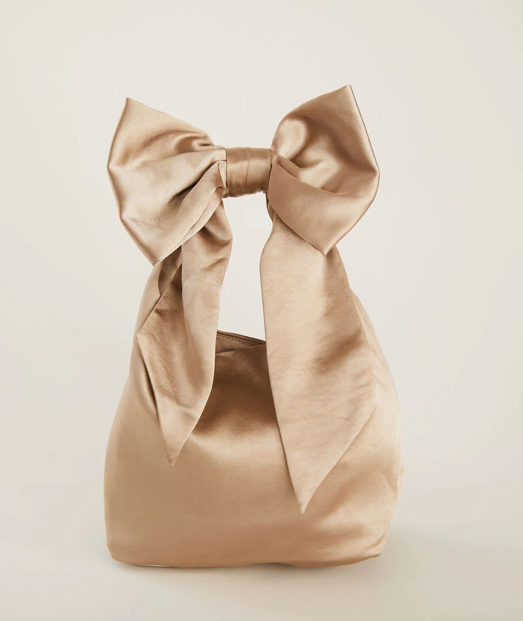 Bow Detail Satin Pouch Bag | Six Stories