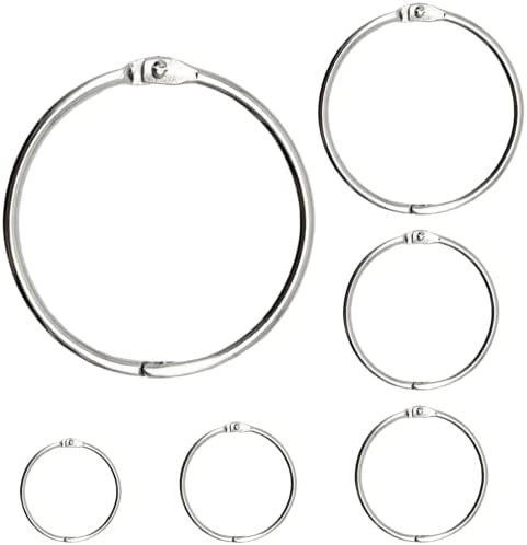 OWLKELA Binder Rings 50 Pcs, Assorted Sizes, Nickel Plated, Loose Leaf Binder Ring, Rings for Flash  | Amazon (US)