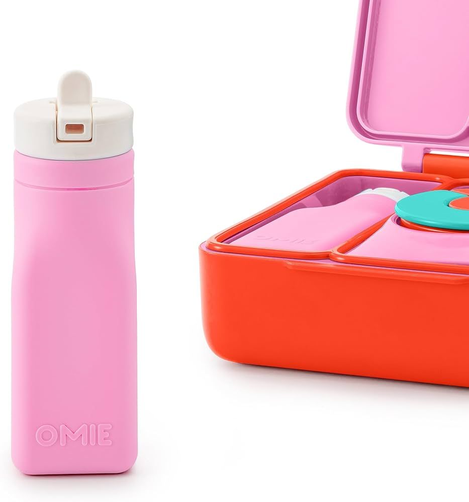 Omie OmieBox Reusable Silicone Water Bottle - 8.7 oz, Straw Top, BPA-Free & Phthalate-Free, Leak-... | Amazon (US)