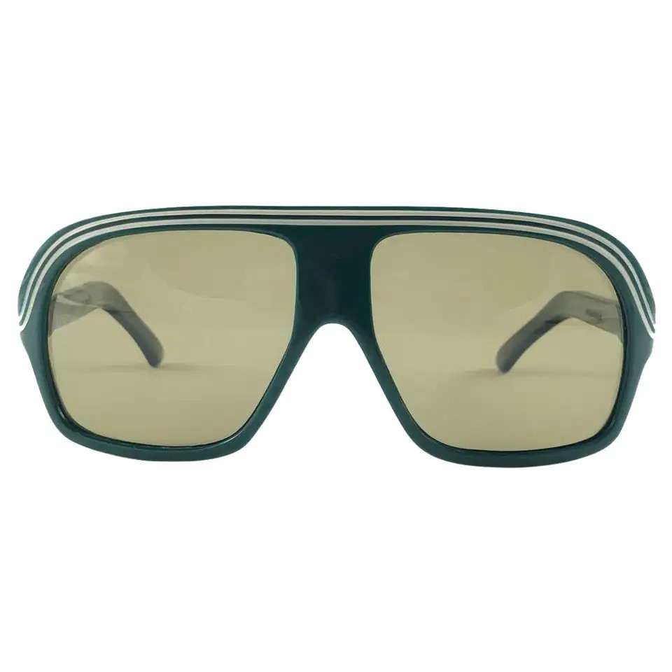 Vintage Polaroid 8680 Green Aviator Sunglasses 1980s Made In France | 1stDibs