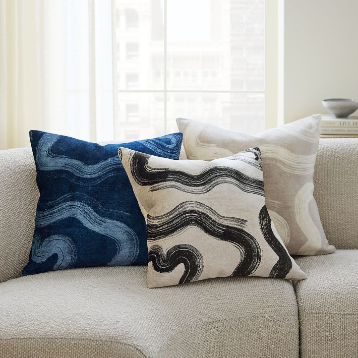 Velvet Brushstroke Pillow Cover | West Elm (US)