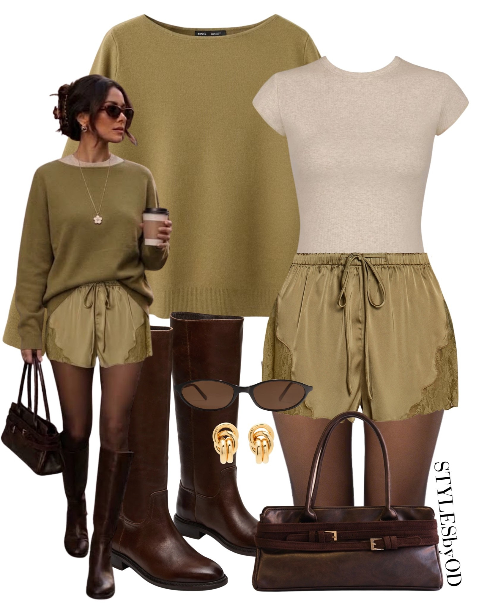 Olive Green Lace Short Styling🫒

Effortless and cozy transitional look with olive green oversized sweater and satin lace shorts for casual fall days🍂 Styled with brown tall boots for that cool and stylish finish✨

#LTKfashion #LTKfall #casualchic

#LTKautumn #LTKstyletip #LTKFashionMonth