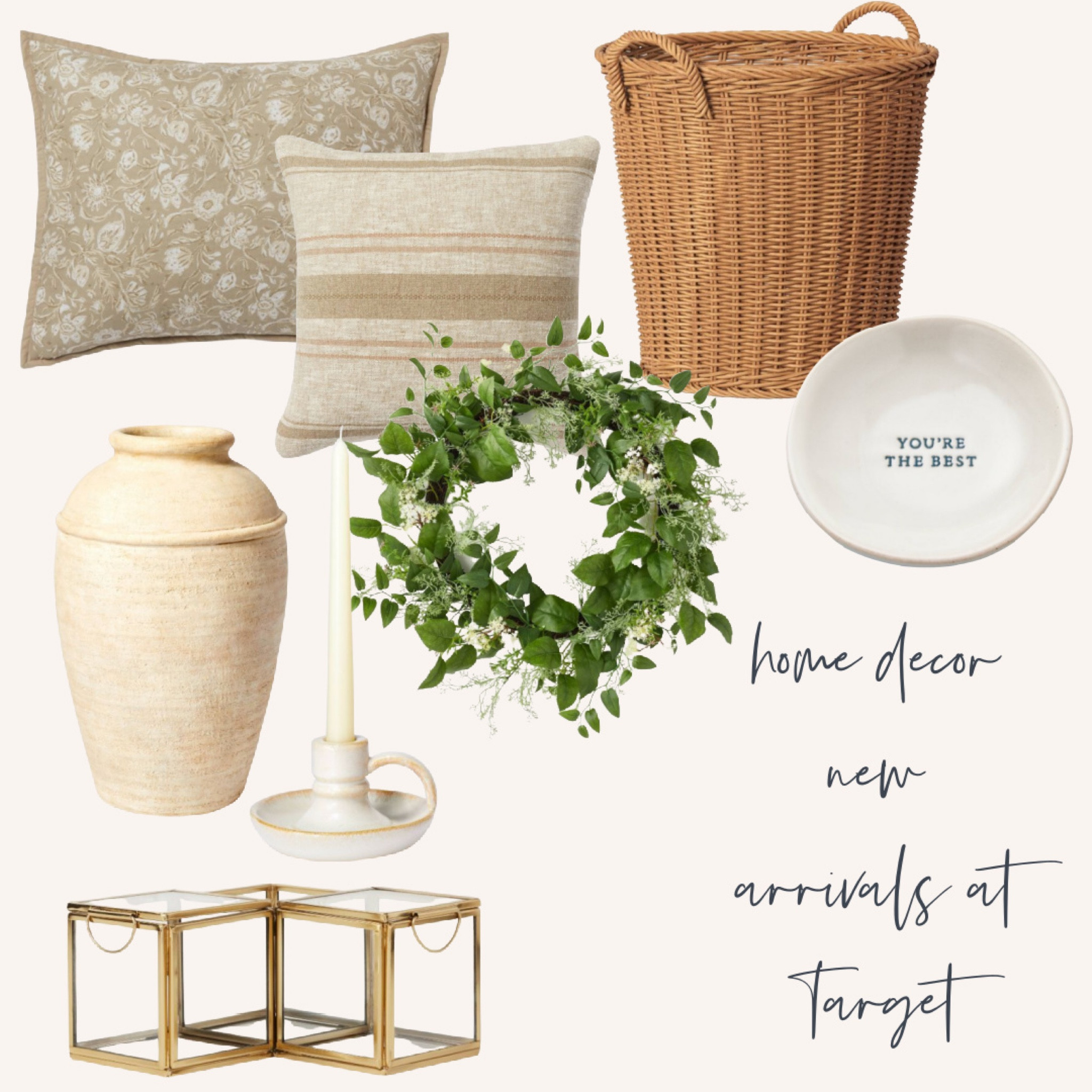 Basket, pillows, wreath, dish, vase, storage, candlesticks

#LTKstyletip #LTKunder50 #LTKhome