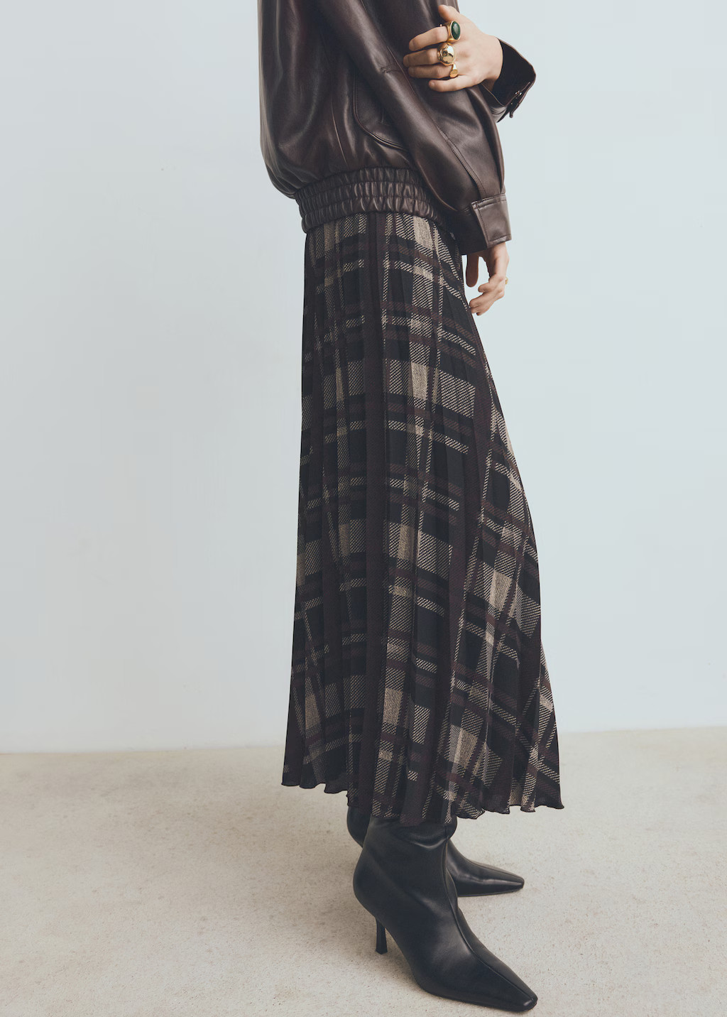 Checked long skirt - Women | MANGO USA | Mango (US/MX/AU)