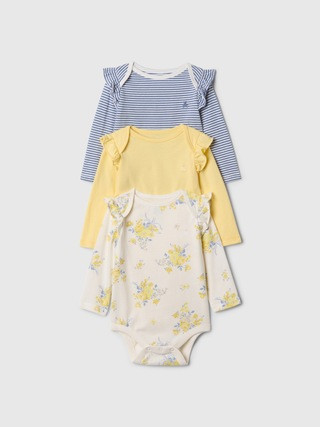 Baby Organic Cotton First Favorites Ruffle Bodysuit (3-Pack) | Gap (US)