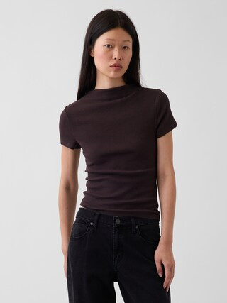 Modern Rib Mockneck Crop T-Shirt | Gap (US)
