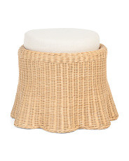 18x18 Scalloped Round Ottoman | Poufs & Ottomans  | Marshalls | Marshalls