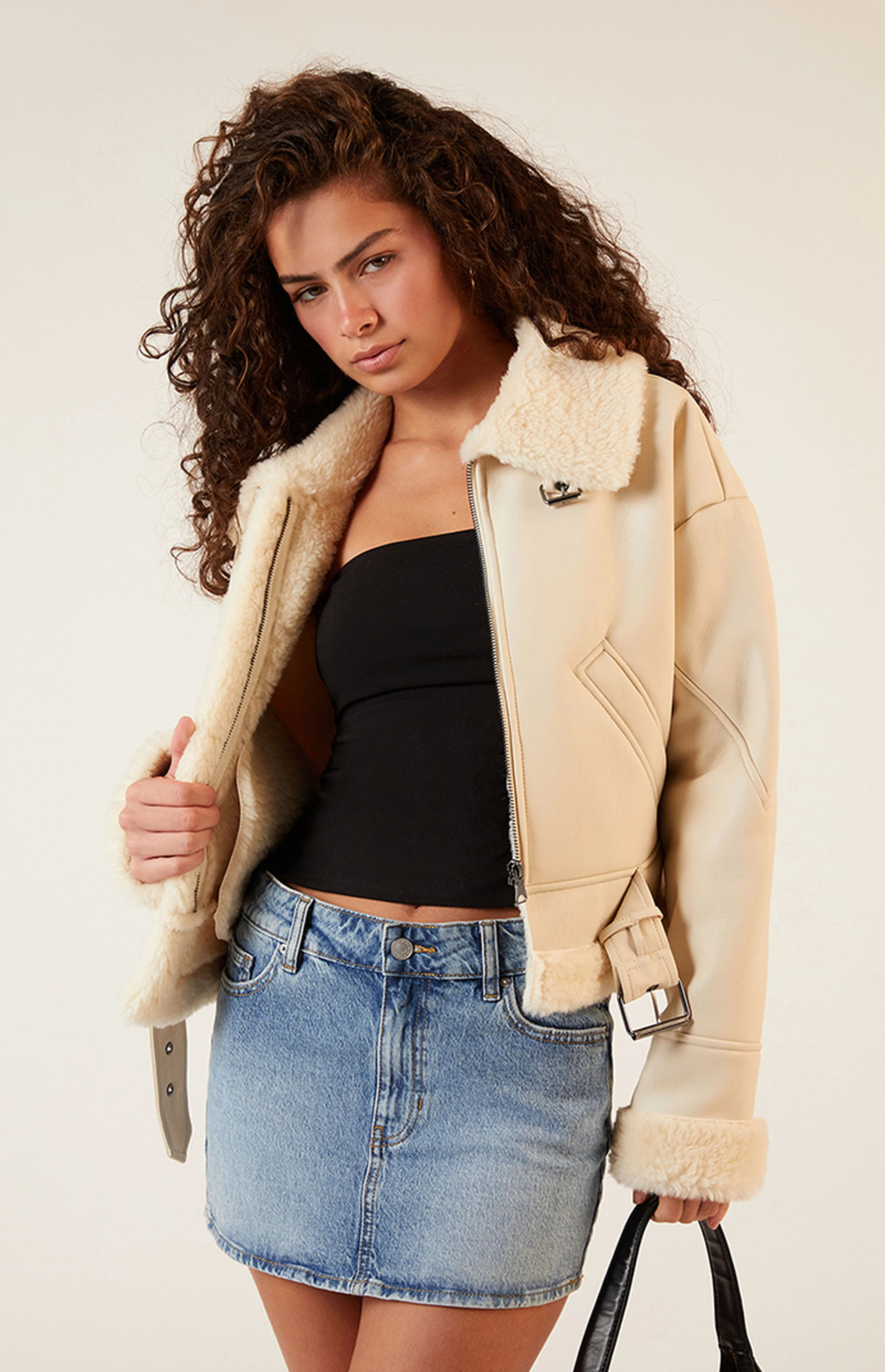 PacSun Sherpa Faux Leather Bomber Jacket | PacSun