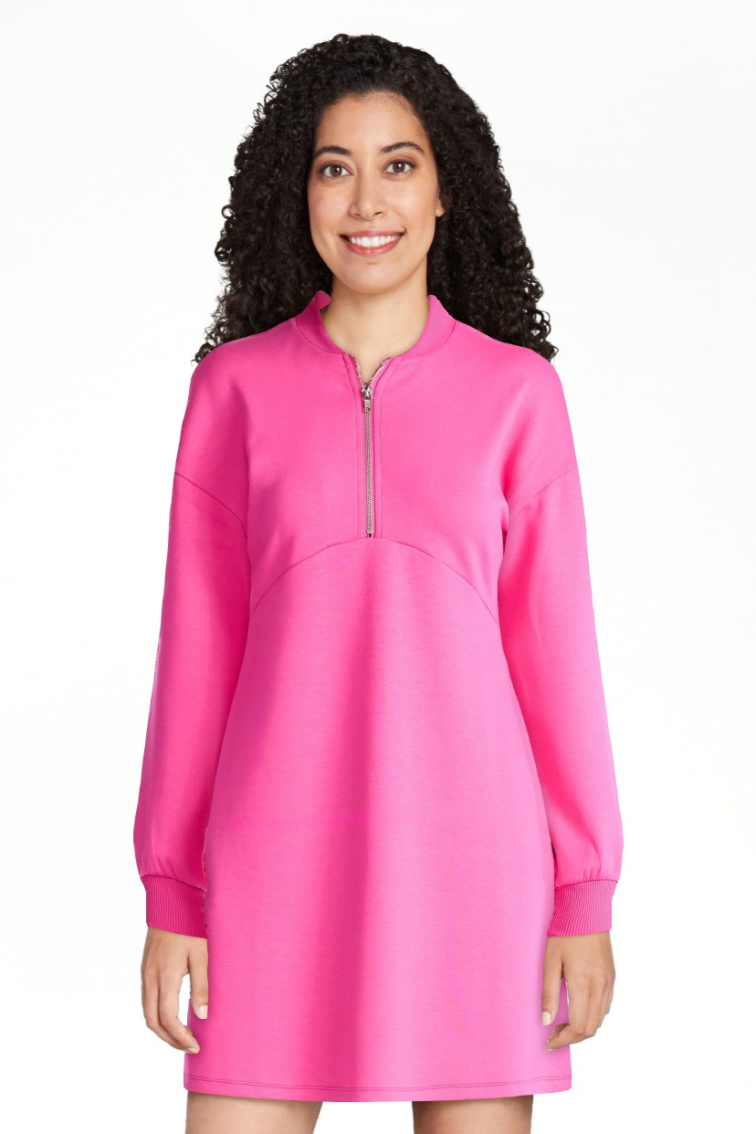 Scoop Women's and Women's Plus New Scubaknit Zip Front Mini Dress, Sizes XS-4X | Walmart (US)