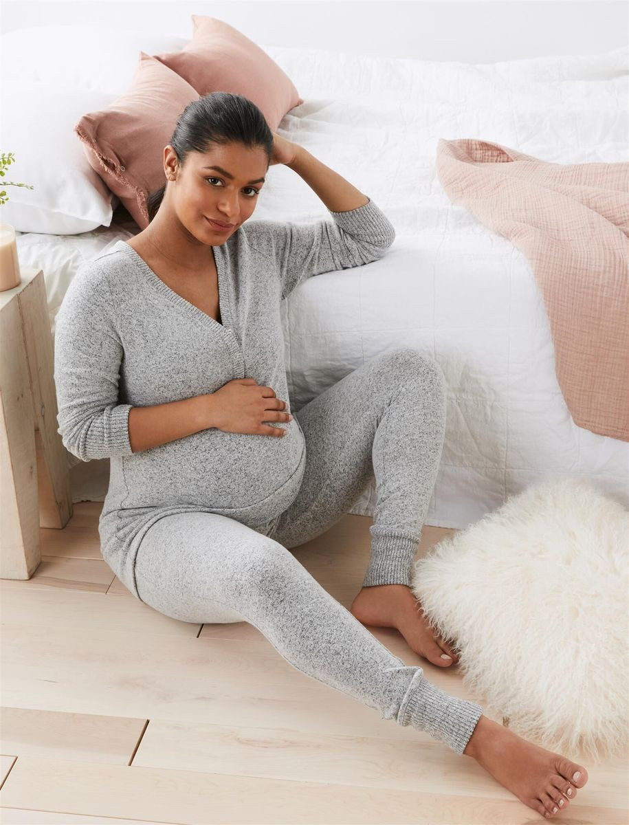 Cuffed Hacci Maternity Sleep Pant | Motherhood Maternity