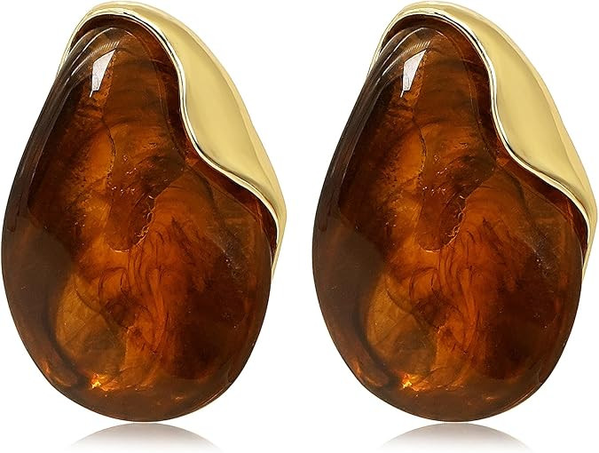 Acrylic Earrings for Women Irregular Resin Drop Earrings Metal Waterdrop Earring | Amazon (US)