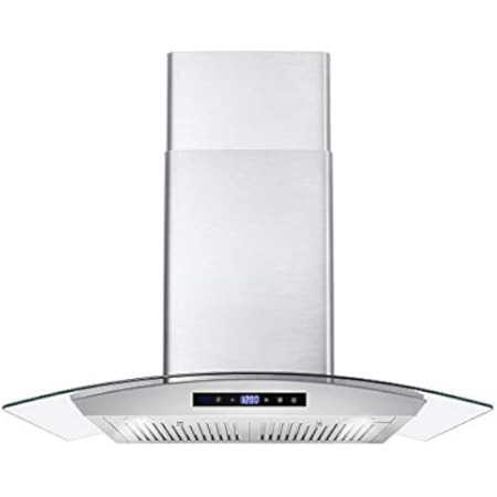 Cosmo 668WRCS75 Wall Mount Range Hood with Ducted Exhaust Vent, 3 Speed Fan, Soft Touch Controls, Te | Amazon (US)