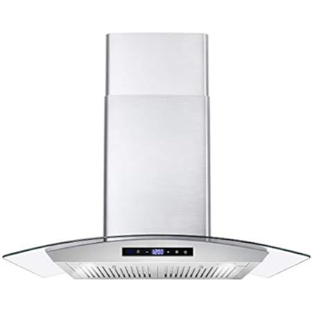 Cosmo 668WRCS75 Wall Mount Range Hood with Ducted Exhaust Vent, 3 Speed Fan, Soft Touch Controls, Te | Amazon (US)