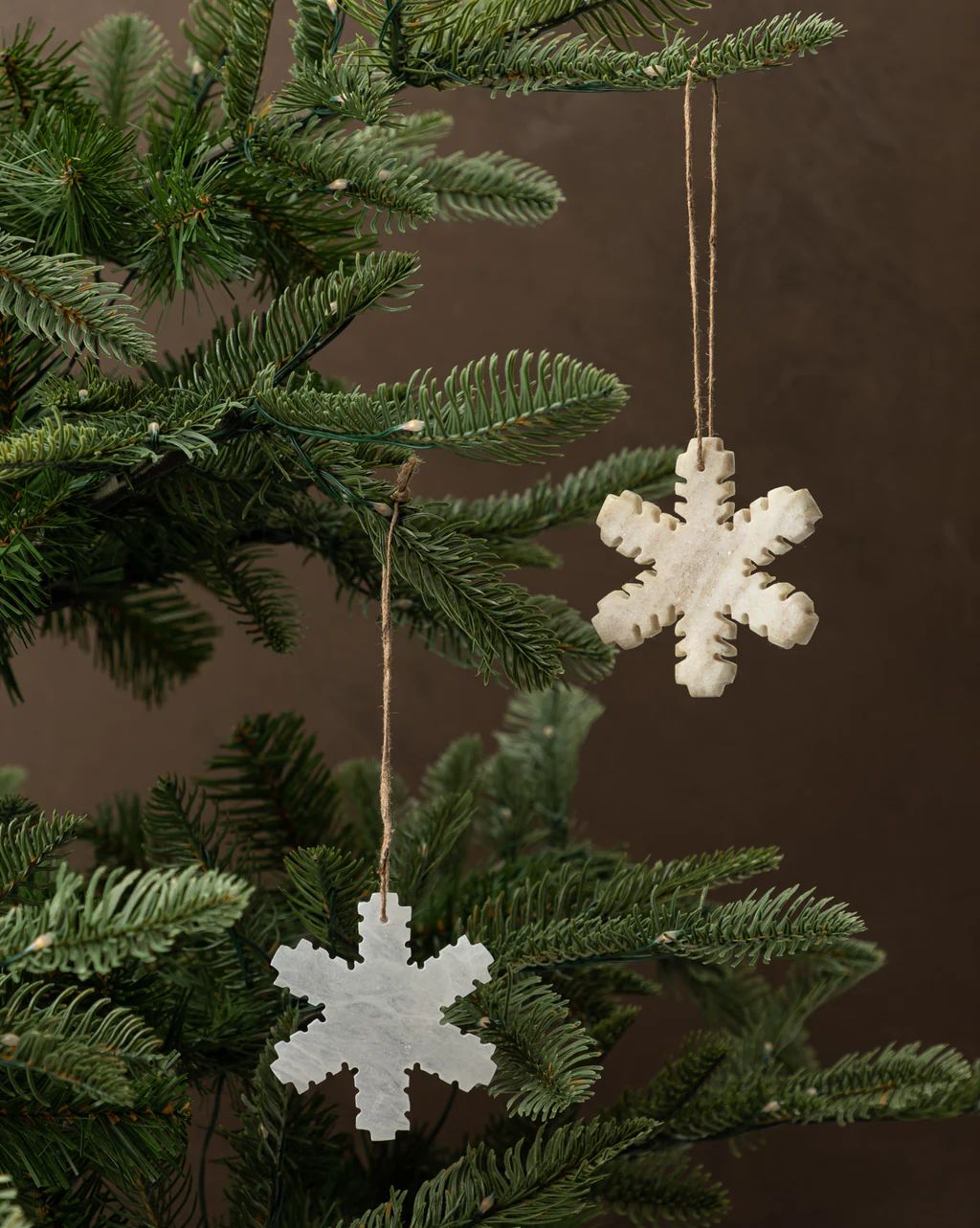 Marble Snowflake Ornaments (Set of 2) | McGee & Co.