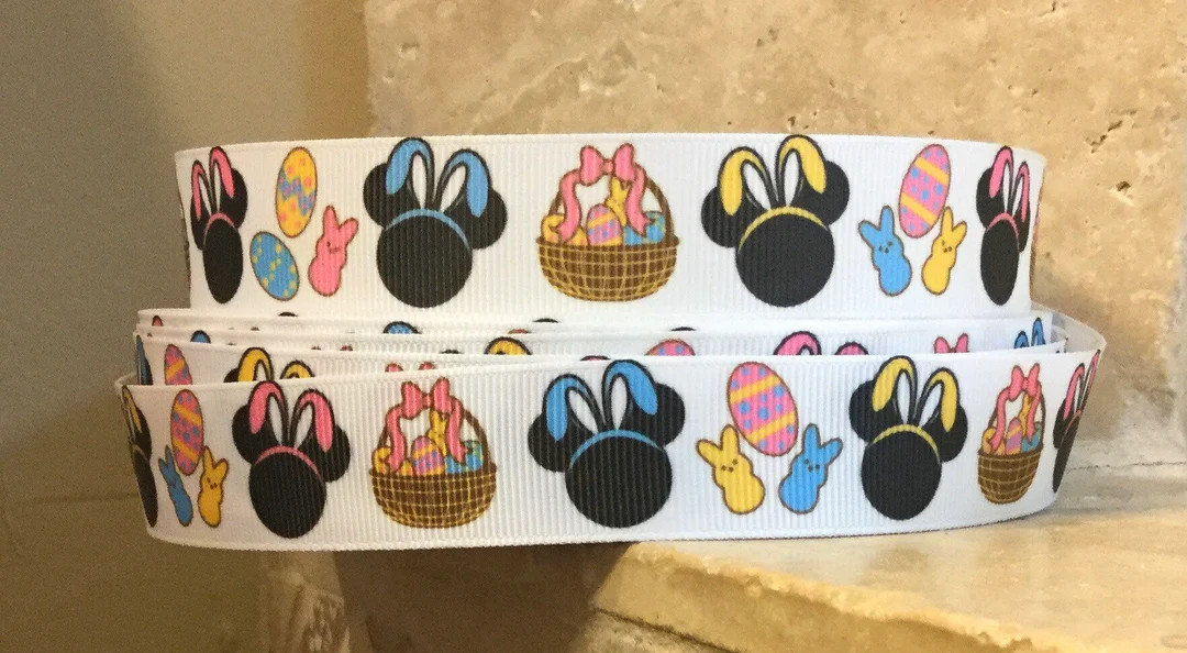 5 YDS Mouse With Bunny Ears Easter Ribbon - Etsy | Etsy (US)
