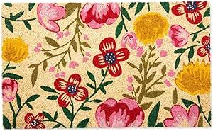 DII Floral Design Collection Natural Coir Doormat, 17x29, Bright Blossom | Amazon (US)