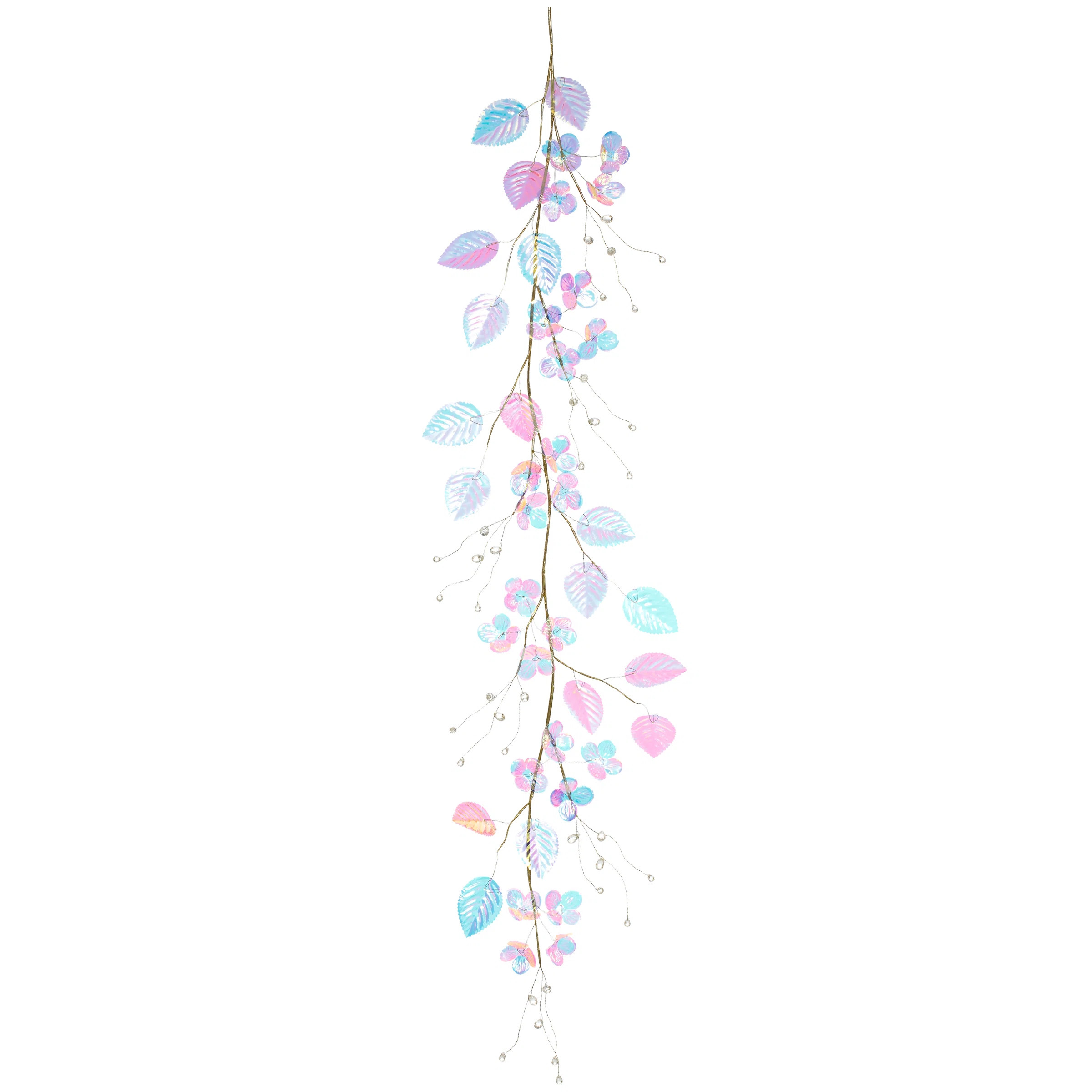 Icy Metallic Leaf Garland - 4 Feet Set Of 6 (Set of 6) | Perigold